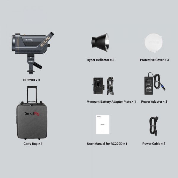 SmallRig RC220D 3-LED Video Light Kit (EU) 4027